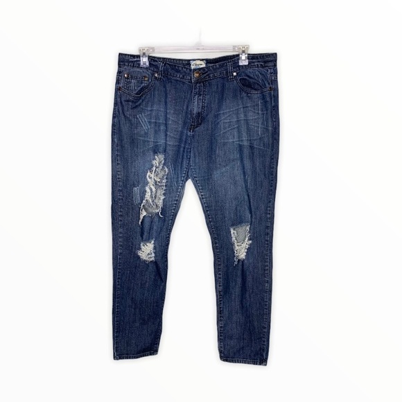 Caren Sport Distressed Straight Jeans - Picture 1 of 9